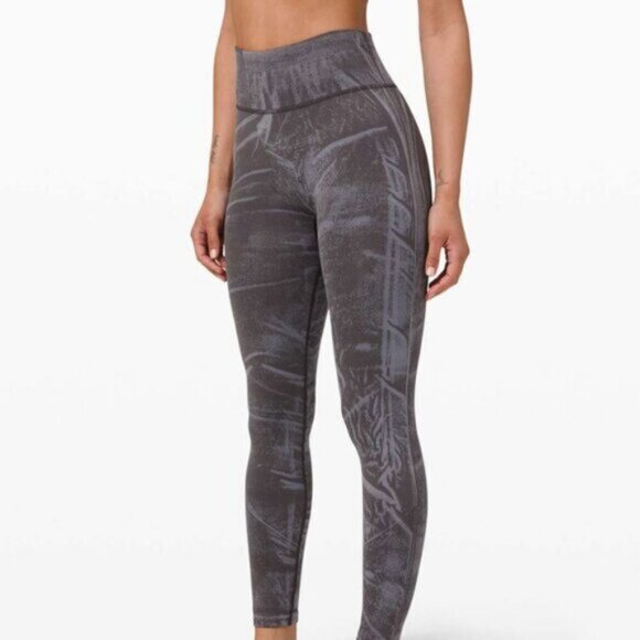 Lululemon Ebb to Street Tight In Stone Wash Graphite Grey Size 4 - Picture 2 of 10